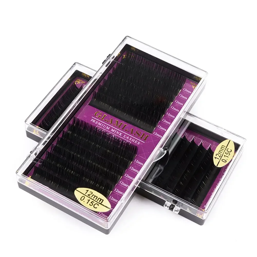 Eyelash Extension Human Hair - GLAMLASH Wholesale 16Rows BCCCD Curl Natural