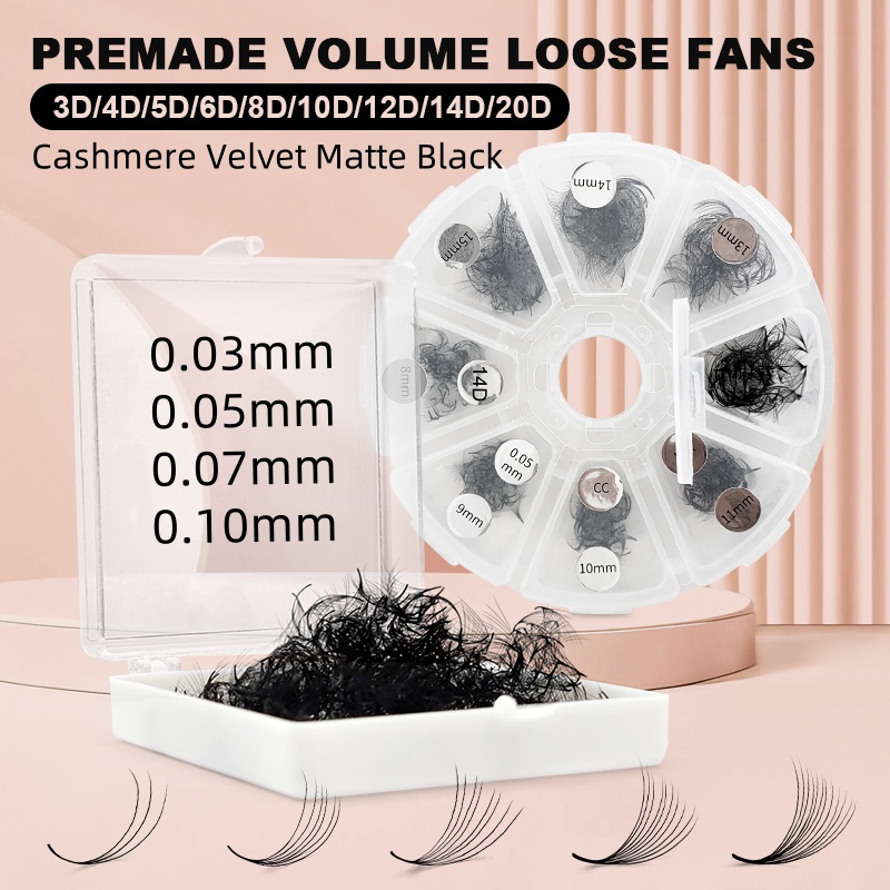 Eyelash Extension For Asian Eyes - 500 Premade Loose Lashes Pro Made