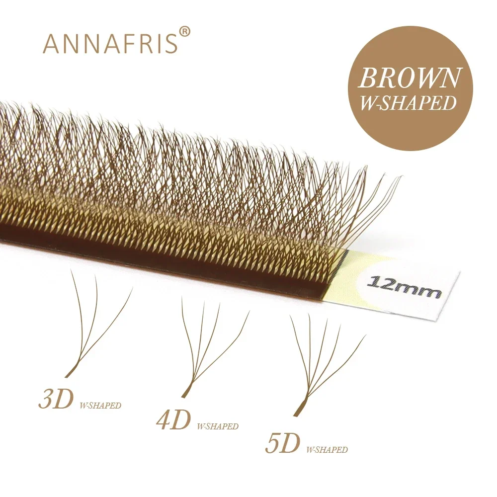 Eyelash Extension For Asian Eyes - ANNAFRIS Brown W Shape Lash Extensions