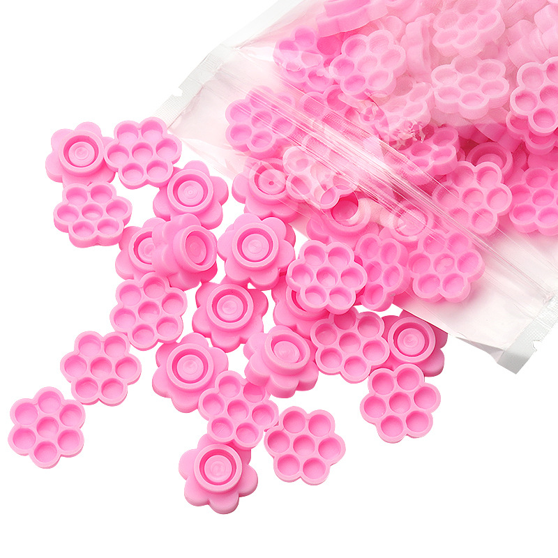 100 Pcs Pink Flower Glue Delay - Eyelash Extension Look review and price