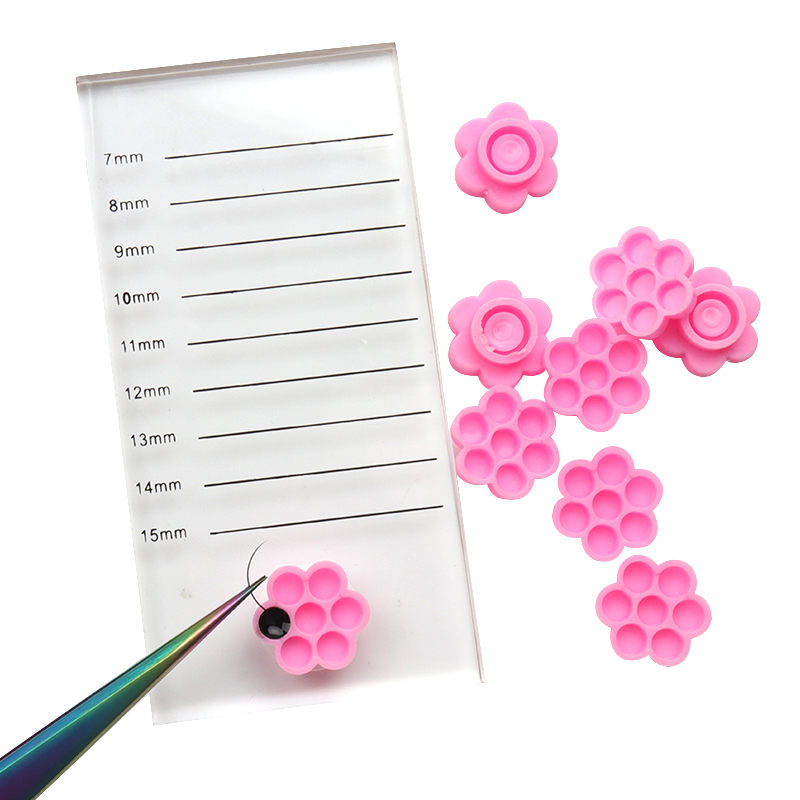 100 Pcs Pink Flower Glue Delay - Eyelash Extension Look review and price