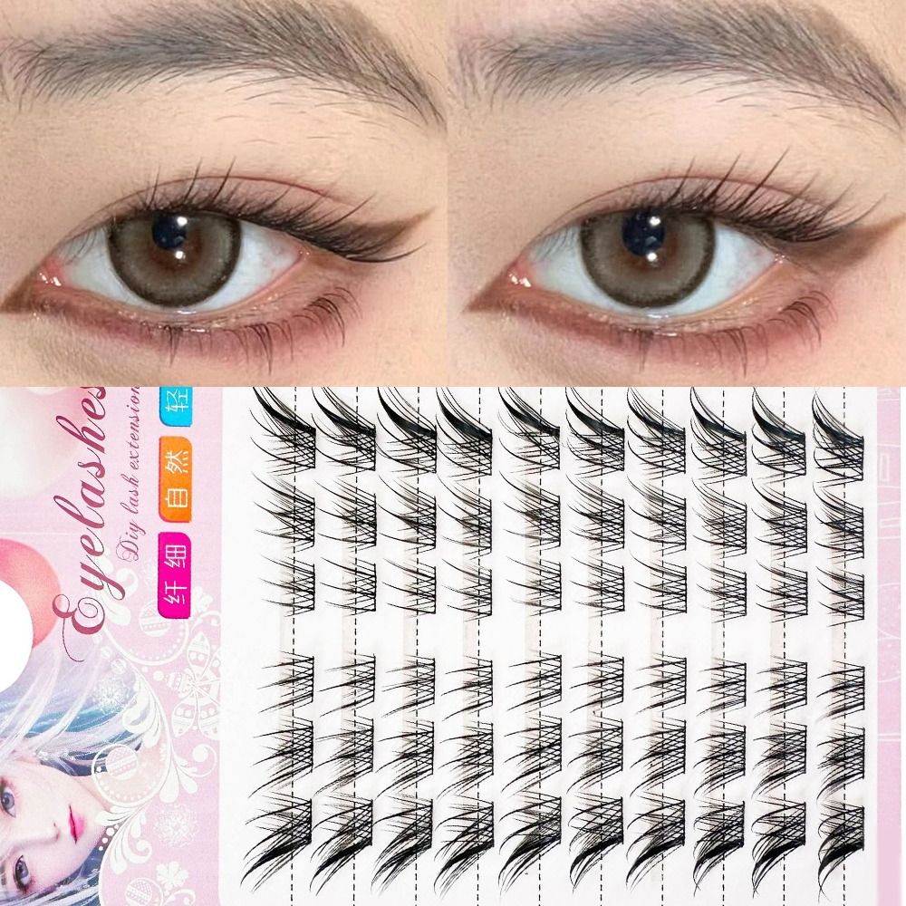 3D Cat Eye Clusters Lashes Nat - Eyelash Extension Human Hair review and price