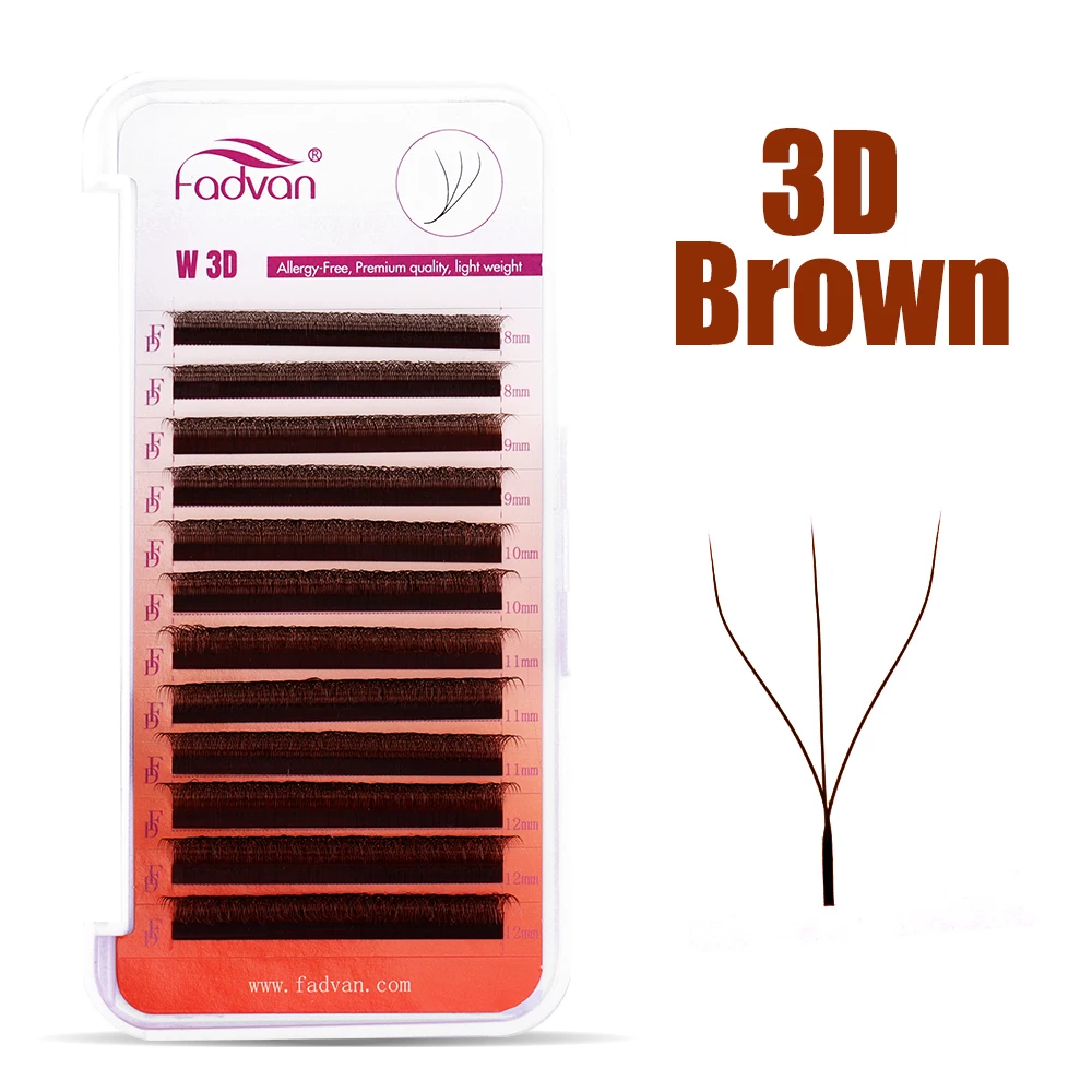 FADVAN Brown 3D/4D W Shape D C - Eyelash Extension Human Hair review and price